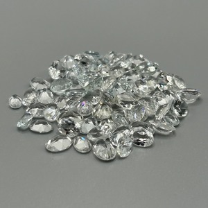 74.70 Carat Colorless Rock Crystal Quartz Oval Faceted Cut - Assorted Size Lot of Loose Stones