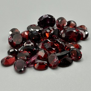 58 Carat Garnet Oval Faceted Cut - Various Size & Color Assorted Lot of Loose Stones