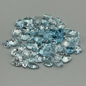 35.99 Carat Light to Medium Blue Topaz Mixed Cut - Various Size, Color & Shape Assorted Lot of Loose Stones