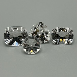 12.86 Carat Colorless Rock Crystal Quartz Mixed Cut - Set of 4 Loose Stones