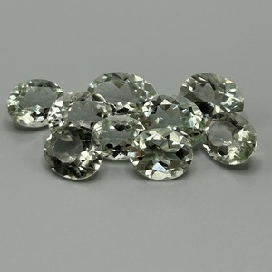 33.80 Carat Prasiolite Light Green Quartz Oval Faceted Cut - Lot of Loose Stones