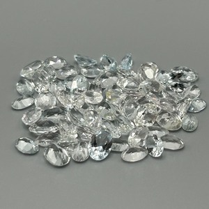 42.49 Carat Colorless to Light Blue Topaz Round & Oval Faceted Cut - Assorted Lot of Loose Stones