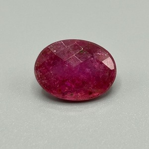 8.36 Carat Natural Ruby Oval Checkerboard Faceted Cut