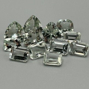 24 Carat Prasiolite Light Green Quartz Mixed Cut - Various Size & Shape Assorted Lot of Loose Stones