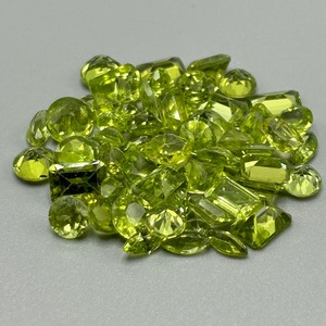 33.50 Carat Peridot Square, Marquise, Emerald & Round Faceted Cut - Assorted Lot of Loose Stones