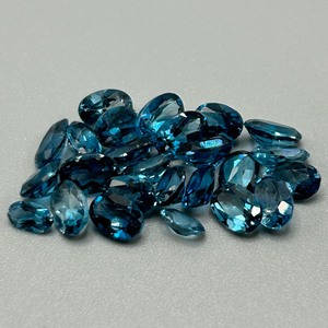12.18 Carat London Blue Topaz Oval Faceted Cut - Various Size & Color Assorted Lot of Loose Stones