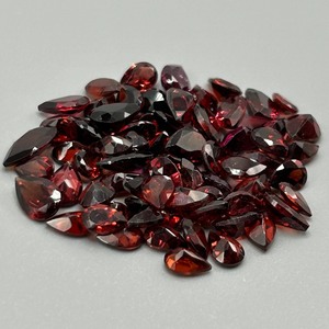 42 Carat Garnet Pear Faceted Shape - Various Size & Color Assorted Lot of Loose Stones