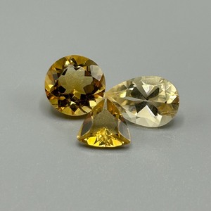 7.70 Carat Citrine Mixed Cut - Various Size, Color & Shape Assorted Set of 3 Loose Stones