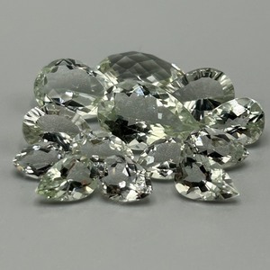 26 Carat Prasiolite Light Green Quartz Pear Faceted Shape - Assorted Lot of Loose Stones