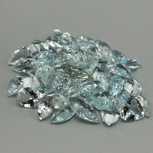 25 Carat Light Blue Topaz Mixed Cut - Various Size & Shape Assorted Lot of Loose Stones