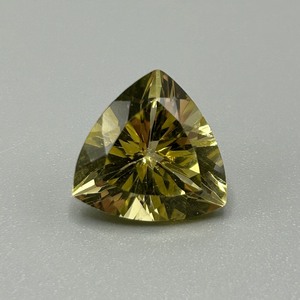 8 Carat Lemon Yellow Quartz Trillion Triangular Faceted Cut