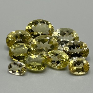 22.15 Carat Lemon Yellow Quartz Oval Faceted Cut - Various Size & Color Assorted Lot of Loose Stones