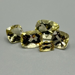 7.53 Carat Lemon Yellow Quartz Mixed Cut - Various Size & Shape Lot of 5 Loose Stones