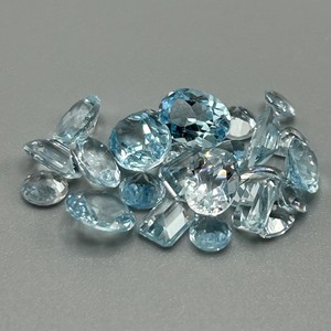 13.13 Carat Light Blue Topaz Mixed Cut - Various Size & Shape Assorted Lot of Loose Stones