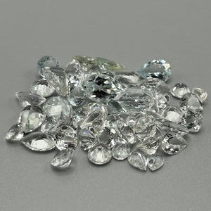 43.80 Carat Rock Crystal Quartz Mixed Cut - Various Size & Shape Assorted Lot of Loose Stones