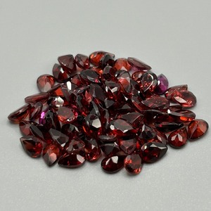 39 Carat Garnet Pear Faceted Shape - Various Color, Size & Shape Assorted Lot of Loose Stones