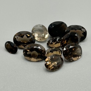 14.30 Carat Smoky Quartz Oval Faceted Cut - Various Size & Color Assorted Lot of Loose Stones
