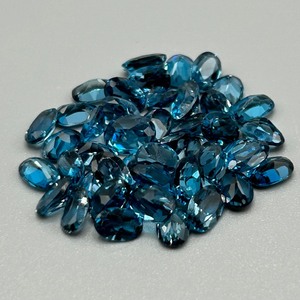 24.50 Carat London Blue Topaz Oval Faceted Cut - Various Size & Color Assorted Lot of Loose Stones