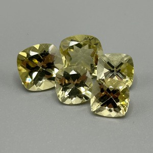 13.35 Carat Lemon Yellow Citrine Various Modified Cushion Faceted Cut - Assorted Set of 5 Loose Stones