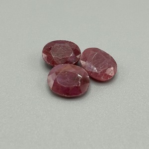 10 Carat Natural Ruby Oval Faceted Cut - Set of 3 Loose Stones