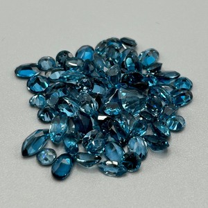 31.80 Carat London Blue Topaz Mixed Cut - Various Size, Color & Shape Assorted Lot of Loose Stones