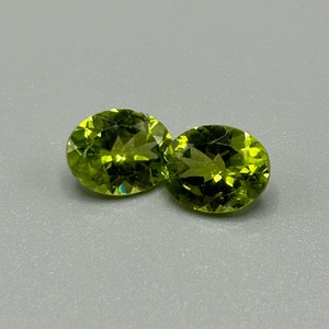 5.50 Carat Peridot Oval Faceted Cut - Set of 2 Loose Stones