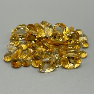 30.50 Carat Citrine Oval Faceted Cut - Various Color & Size Assorted Lot of Loose Stones