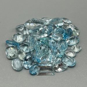 32.70 Carat Blue Topaz Mixed Cut - Various Color, Size & Shape Assorted Lot of Loose Stones