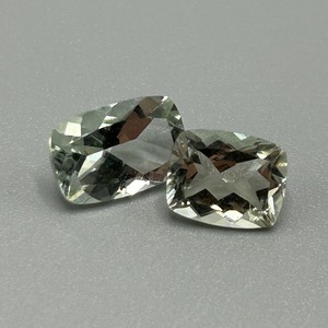 6 Carat Prasiolite Light Green Quartz Modified Rectangular Faceted Cut - Set of 2 Loose Stones