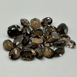 24 Carat Smoky Quartz Oval Faceted Cut -  Various Size & Color Assorted Lot of Loose Stones