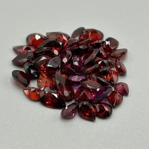 32 Carat Garnet Pear Faceted Shape - Various Color & Size Assorted Lot of Loose Stones