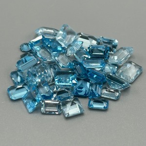 4.60 Carat Blue Topaz Rectangular Emerald Cut - Various Color & Size Assorted Lot of Loose Stones