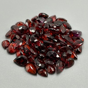 42 Carat Garnet Pear Faceted Shape - Various Color & Size Assorted Lot of Loose Stones