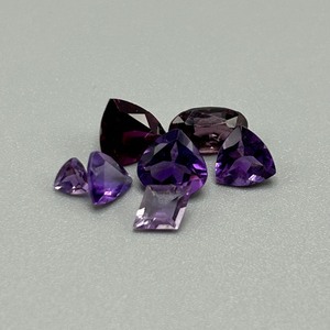 5 Carat Amethyst Mixed Cut - Various Color, Size & Shape Assorted Lot of 7 Loose Stones