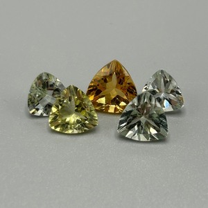 10.37 Carat Quartz Trillion Triangular Cut - Various Color, Size & Shape Assorted Lot of 5 Loose Stones