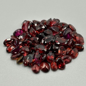 46 Carat Garnet Oval Faceted Cut - Various Color & Size Assorted Lot of Loose Stones