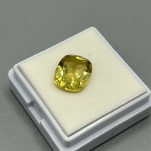 3.49 Carat Lemon Yellow Quartz 11x9mm Modified Rectangular Cushion Faceted Cut