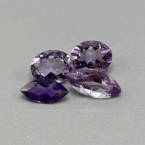 10.82 Carat Amethyst Mixed Cut - Various Size, Color & Shape Set of 4 Loose Stones