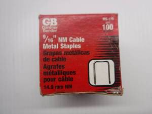 Gardner Bender MS-175 916 NM Cable Metal Staples (100 Pieces Per Box)  Approximately 10 Boxes 