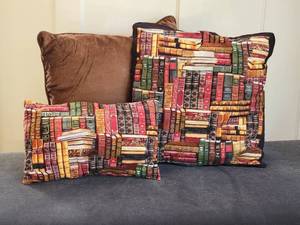 lot 48 image: Book Pattern Throw Pillows