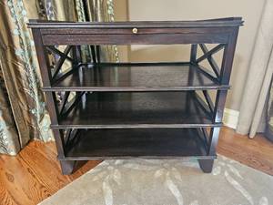 lot 13 image: Mahogany Server Side Table with Pullout Extention