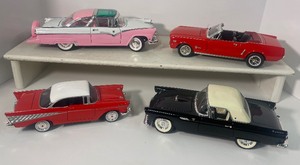 lot 21 image: Four Model Cars Crown Victoria, Bel Aire, Mustang Convertible, Thunderbird