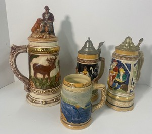 lot 30 image: Four Collectible Beer Steins