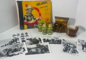 lot 31 image: Gene Autry Columbia Records Classics, John Wayne Glossy Photos, Western Vintage Collectibles