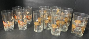 lot 34 image: Lot of Vintage Pheasant and Canadian Geese Wildlife Tumblers and Low Ball Glasses 16 total