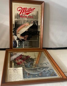 lot 51 image: Miller High Life Wildlife Collectible Beer Mirrors by Scott Zoellick  Rainbow Trout Minnesota