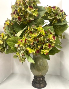 lot 106 image: Large Silk Hydrangea Floral Arrangement Fall Colors