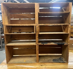lot 110 image: Unique Vintage Shelf Cubby Made From Vintage Fruit Crates