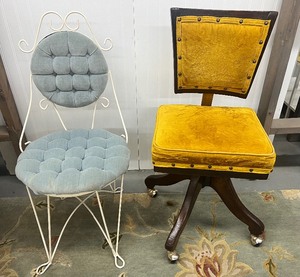 lot 119 image: Two Vintage Chairs Vanity and Desk