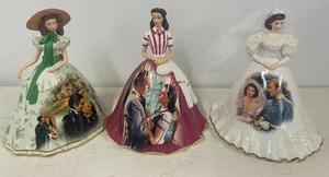 lot 130 image: Group 4 Lot of 3 Gone with the Wind Heirloom Porcelain Figurines
